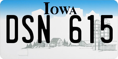 IA license plate DSN615