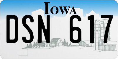 IA license plate DSN617