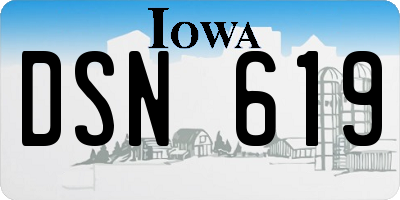 IA license plate DSN619