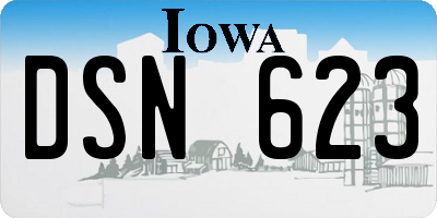 IA license plate DSN623