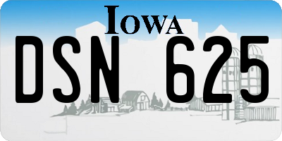 IA license plate DSN625