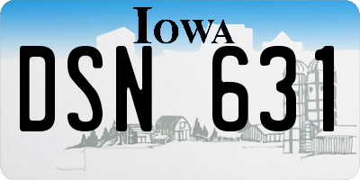 IA license plate DSN631