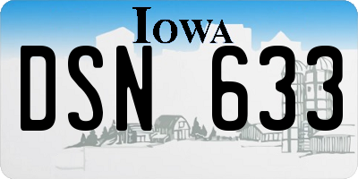 IA license plate DSN633