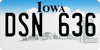 IA license plate DSN636