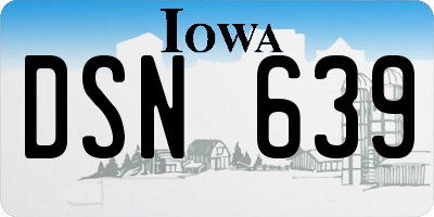 IA license plate DSN639