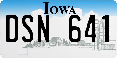 IA license plate DSN641