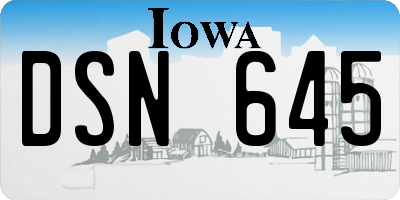 IA license plate DSN645