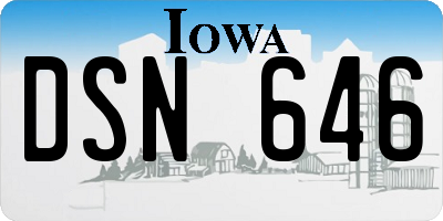 IA license plate DSN646