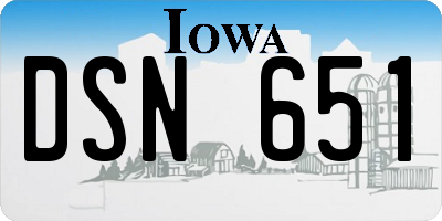 IA license plate DSN651