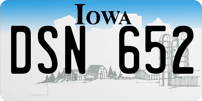 IA license plate DSN652