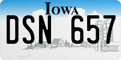 IA license plate DSN657