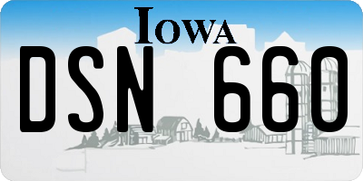 IA license plate DSN660