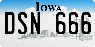 IA license plate DSN666