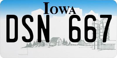 IA license plate DSN667