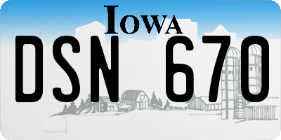 IA license plate DSN670