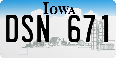 IA license plate DSN671