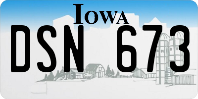 IA license plate DSN673
