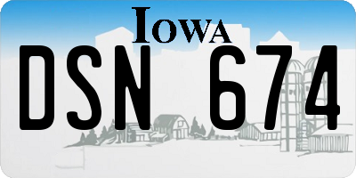 IA license plate DSN674
