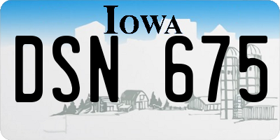 IA license plate DSN675