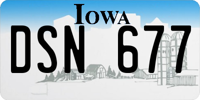 IA license plate DSN677