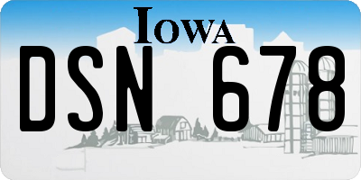 IA license plate DSN678
