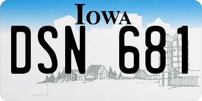 IA license plate DSN681