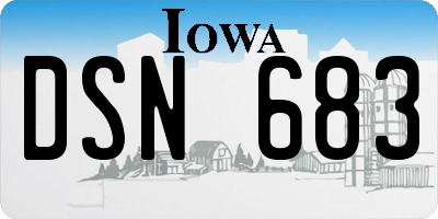 IA license plate DSN683