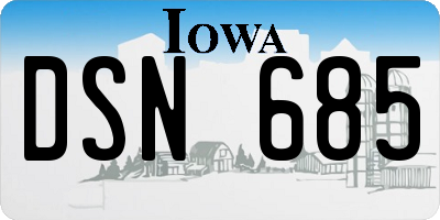 IA license plate DSN685