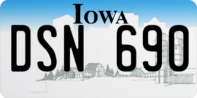 IA license plate DSN690