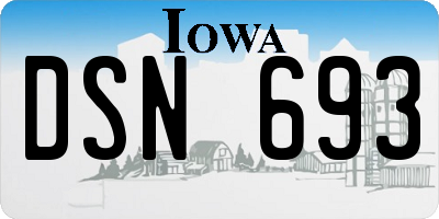 IA license plate DSN693