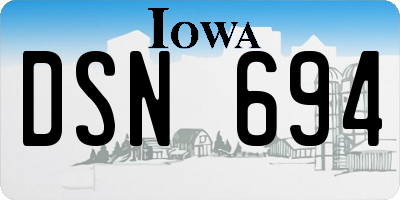 IA license plate DSN694