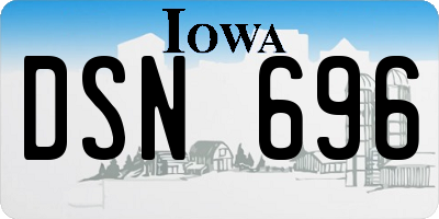 IA license plate DSN696