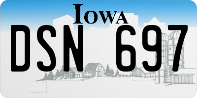 IA license plate DSN697