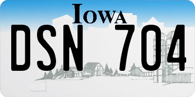 IA license plate DSN704