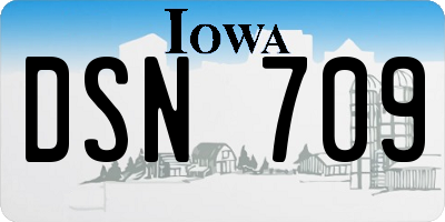 IA license plate DSN709