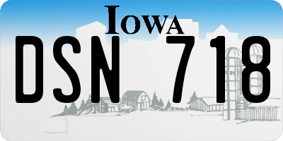 IA license plate DSN718