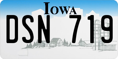 IA license plate DSN719