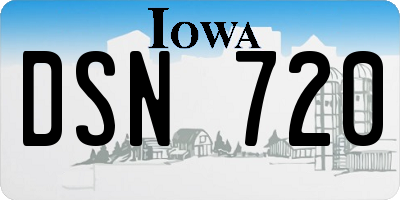 IA license plate DSN720