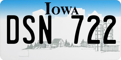 IA license plate DSN722