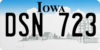 IA license plate DSN723
