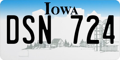 IA license plate DSN724