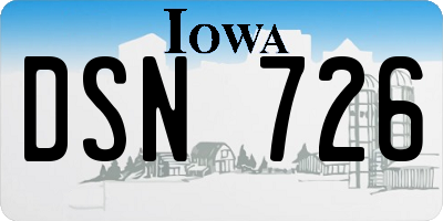 IA license plate DSN726