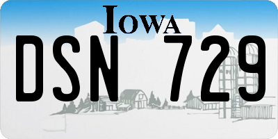 IA license plate DSN729