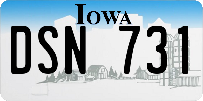 IA license plate DSN731