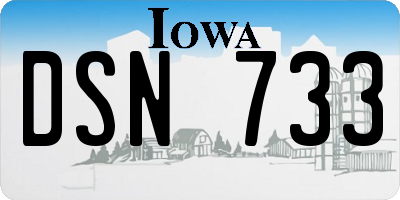 IA license plate DSN733