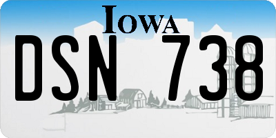 IA license plate DSN738