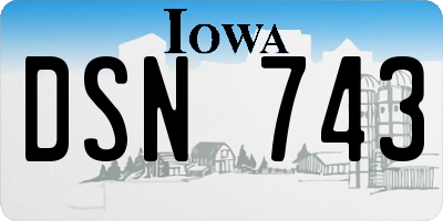 IA license plate DSN743
