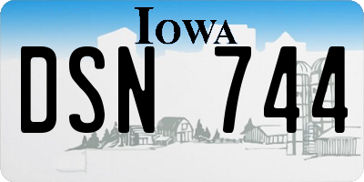 IA license plate DSN744