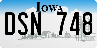 IA license plate DSN748