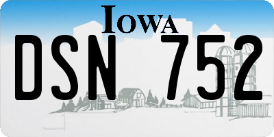 IA license plate DSN752